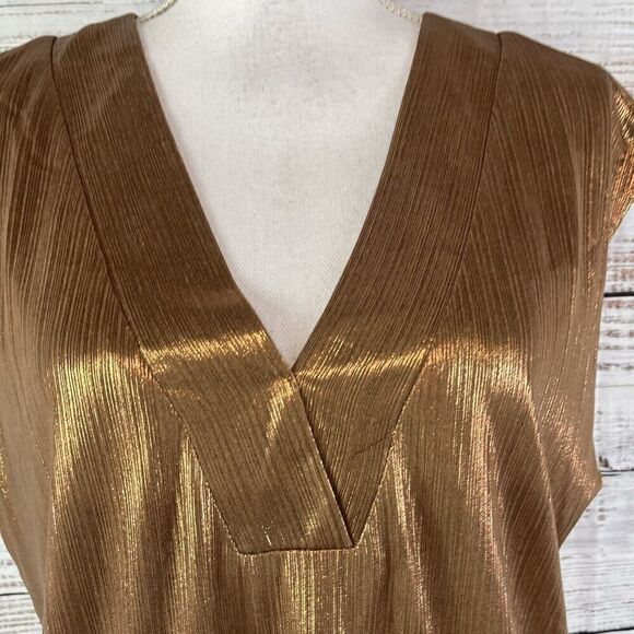 Molly Bracken Blouse Top size Small Brown Rust Copper Shimmery Wedding Cocktails - Picture 3 of 8